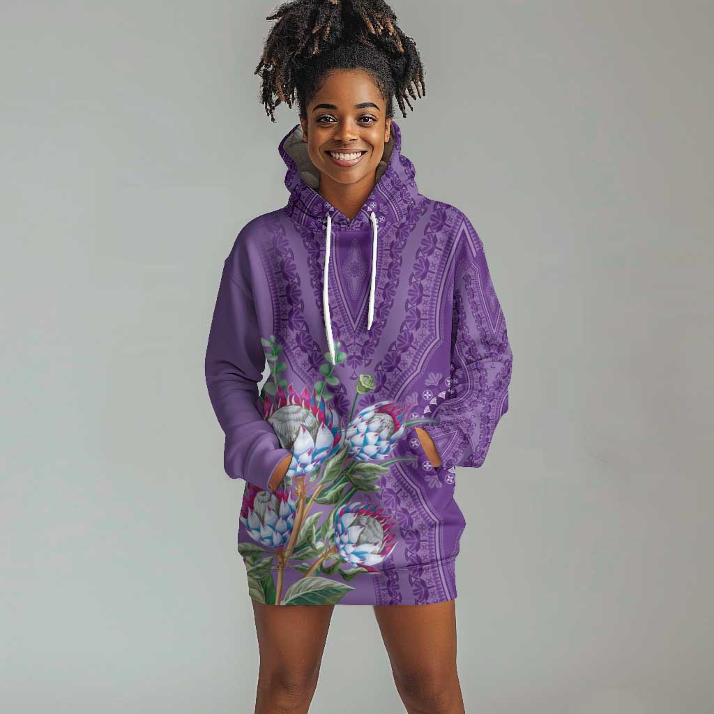 Africa Dashiki Long Sleeve Bodycon Dress King Protea Floral Motif Patterns LT18 main image 1