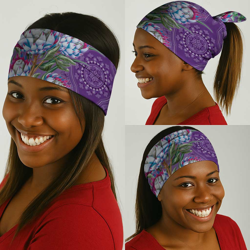 Afro King Proteas Dashiki Motif Neck Gaiter Violet Style LT9