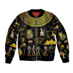 Ancient Egypt and Hieroglyphs Sleeve Zip Bomber Jacket