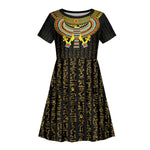 Ancient Egyptian Kid Short Sleeve Dress Symbol of Horus The Falcon God