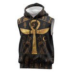 Ankh with Eye of Horus Sleeveless Hoodie Ancient Egypt Culture - African Pride