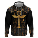 Ankh with Eye of Horus Zip Hoodie Ancient Egypt Culture