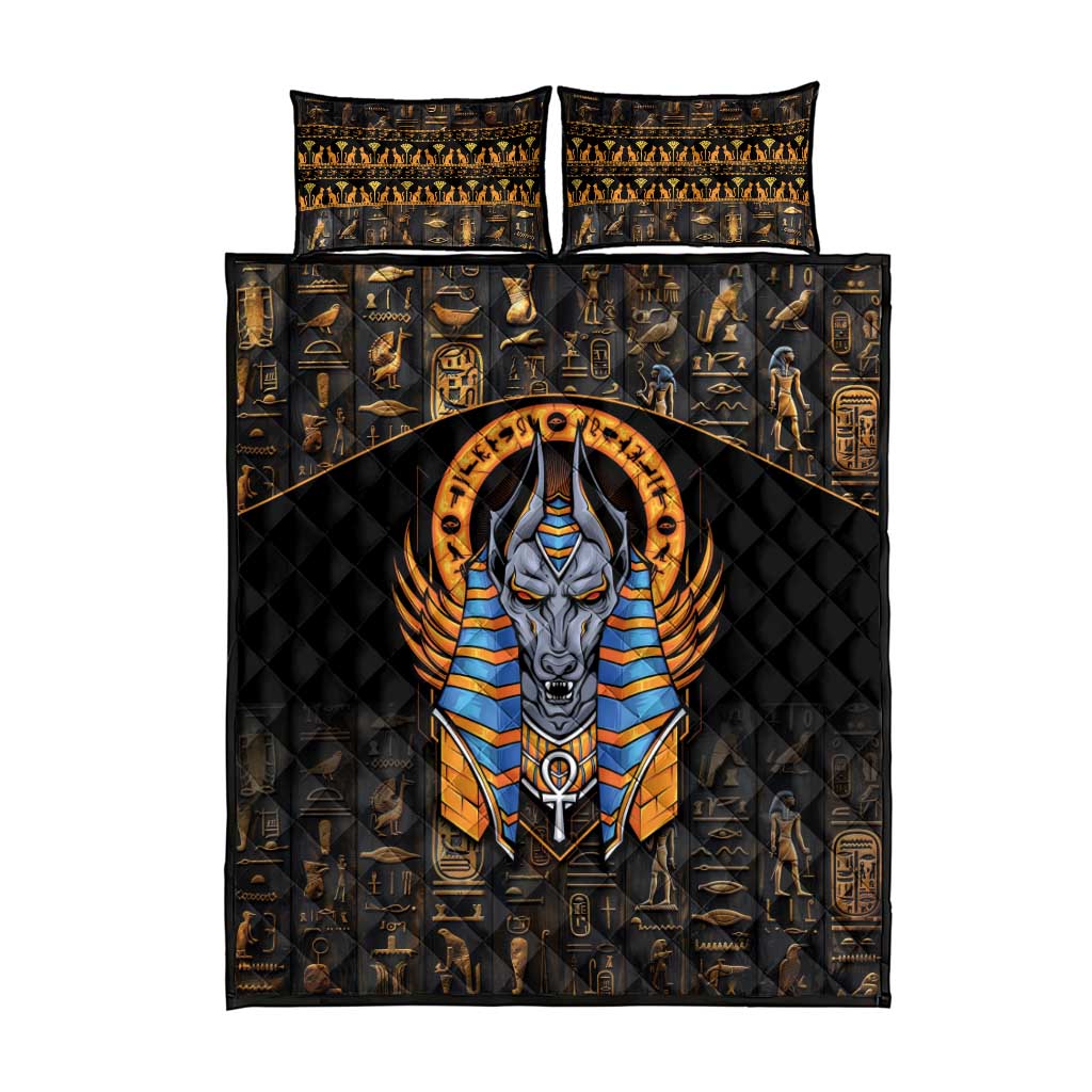 Egyptian Anubis Quilt Bed Set Ancient Egypt Culture