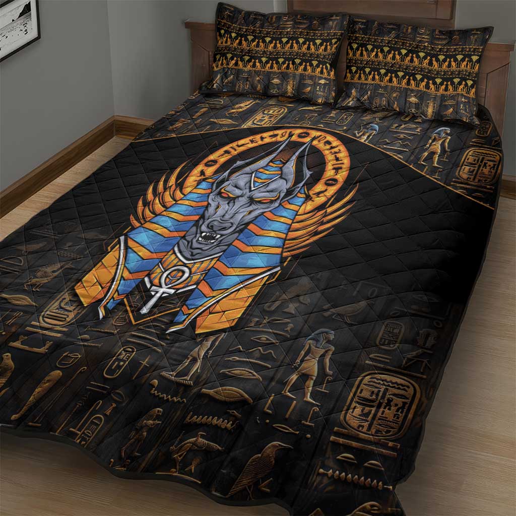 Egyptian Anubis Quilt Bed Set Ancient Egypt Culture