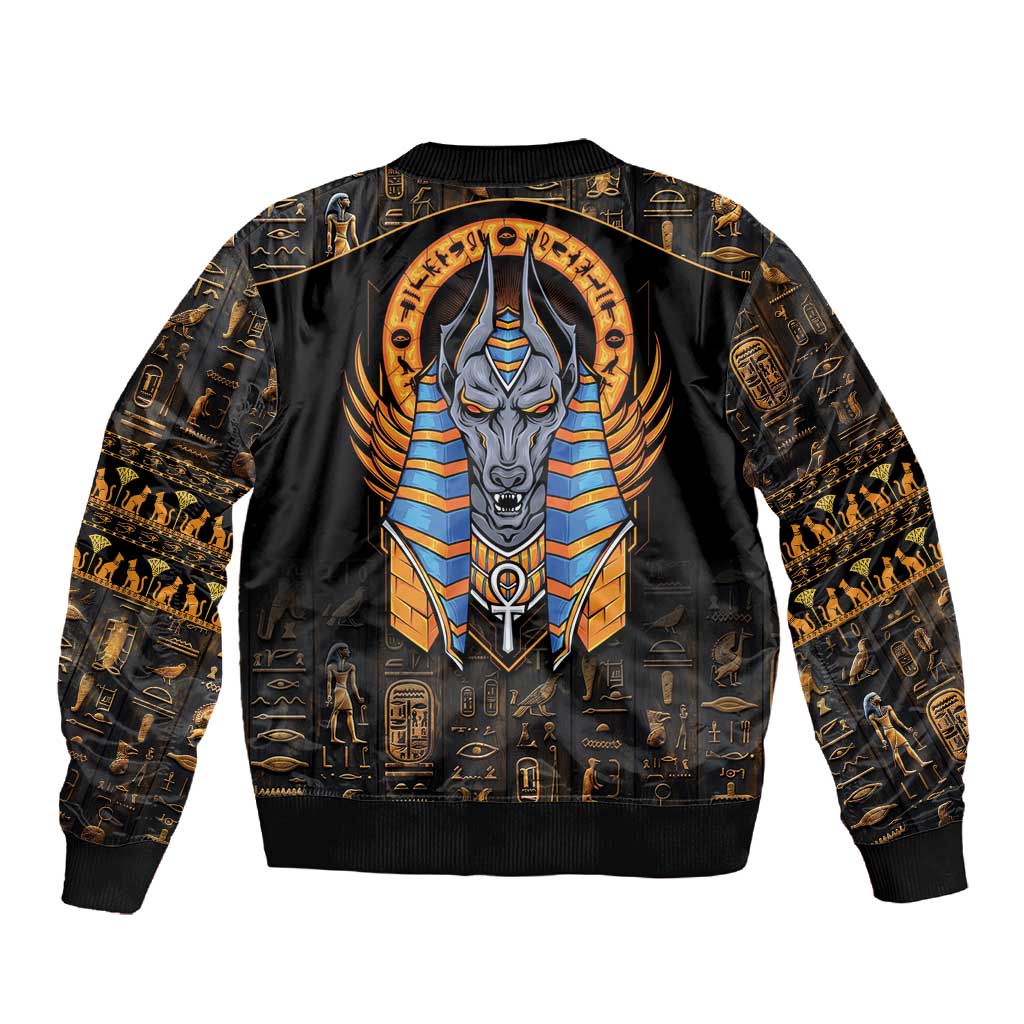 Egyptian Anubis Sleeve Zip Bomber Jacket Ancient Egypt Culture