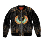 Winged Egypt Cats Sleeve Zip Bomber Jacket Ancient Egypt Culture