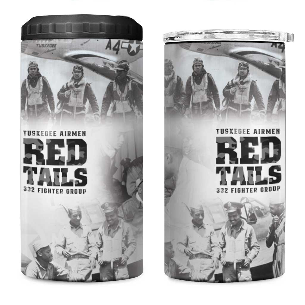 Tuskegee Airmen 332nd Fighter Group 4 in 1 Can Cooler Tumbler The First to Fly with Honor - African Pride