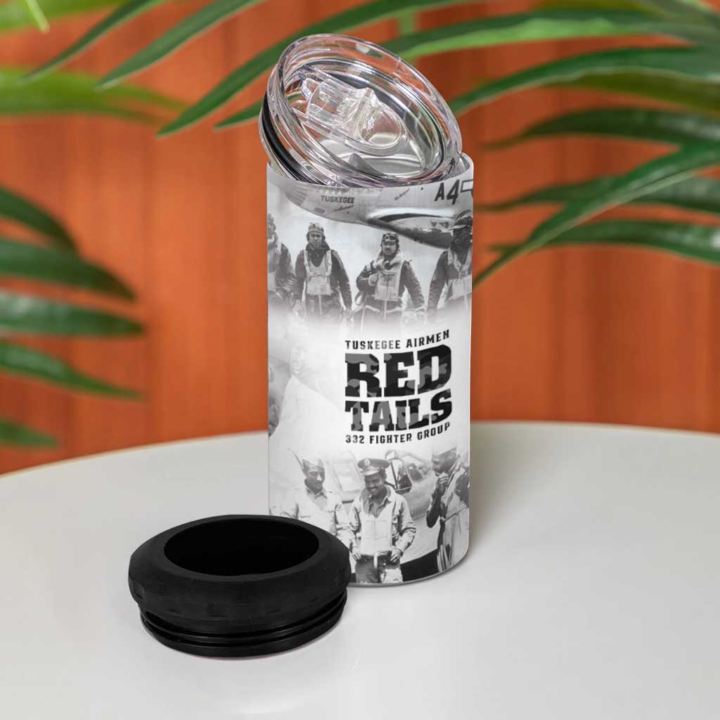 Tuskegee Airmen 332nd Fighter Group 4 in 1 Can Cooler Tumbler The First to Fly with Honor - African Pride