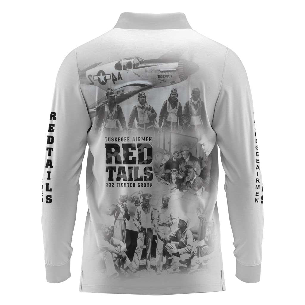 Tuskegee Airmen 332nd Fighter Group Long Sleeve Polo Shirt The First to Fly with Honor - African Pride