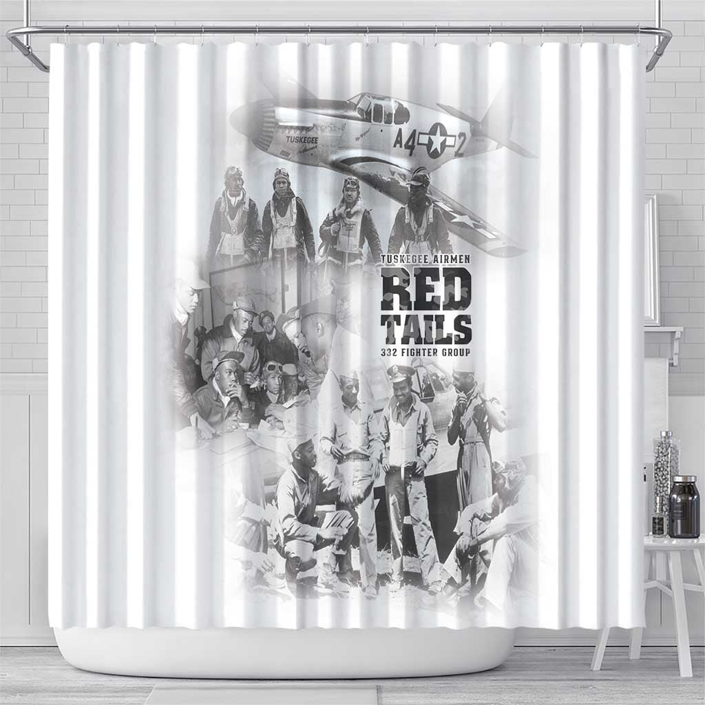 Tuskegee Airmen 332nd Fighter Group Shower Curtain The First to Fly with Honor - African Pride