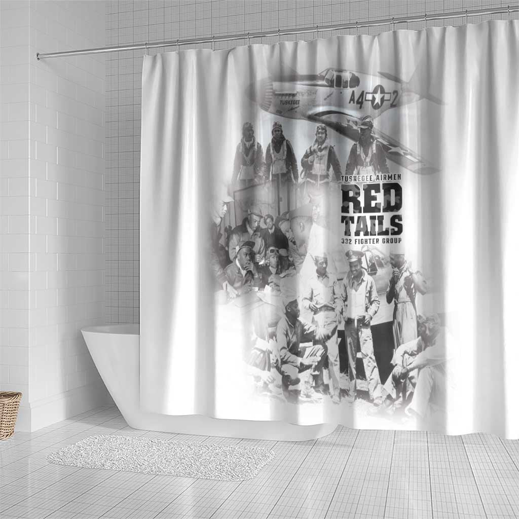Tuskegee Airmen 332nd Fighter Group Shower Curtain The First to Fly with Honor - African Pride