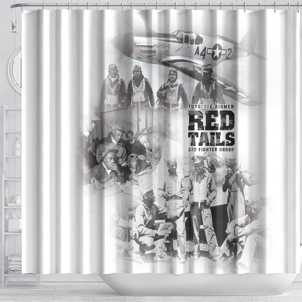 Tuskegee Airmen 332nd Fighter Group Shower Curtain The First to Fly with Honor - African Pride