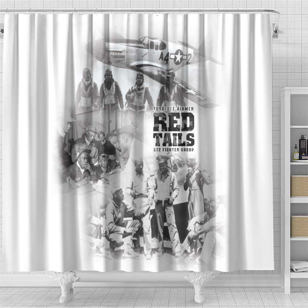 Tuskegee Airmen 332nd Fighter Group Shower Curtain The First to Fly with Honor - African Pride