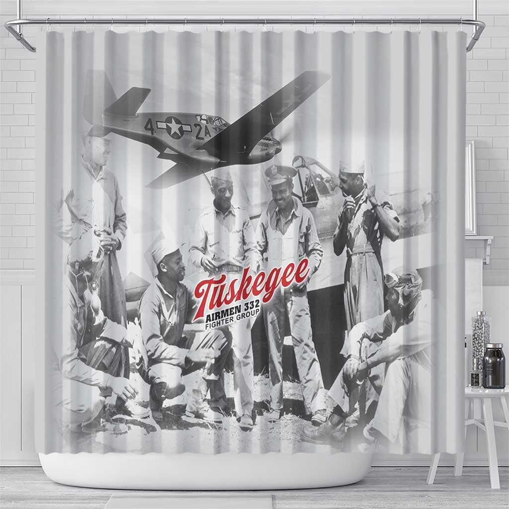 Tuskegee Airmen 332nd Fighter Group Shower Curtain Vintage-style War - African Pride