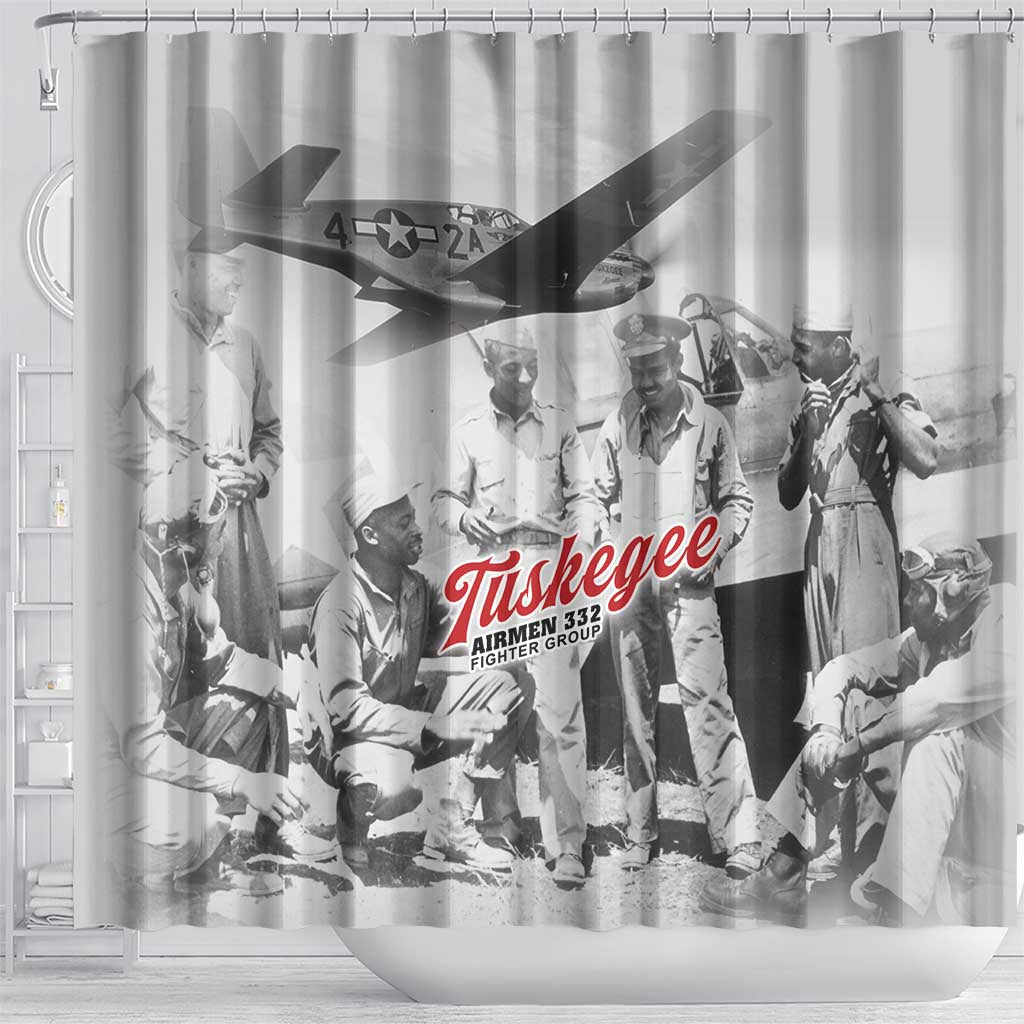 Tuskegee Airmen 332nd Fighter Group Shower Curtain Vintage-style War - African Pride