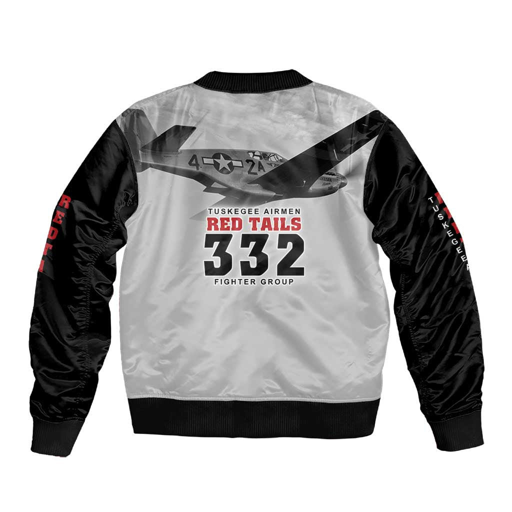Tuskegee Airmen 332nd Fighter Group Sleeve Zip Bomber Jacket Vintage-style War - African Pride