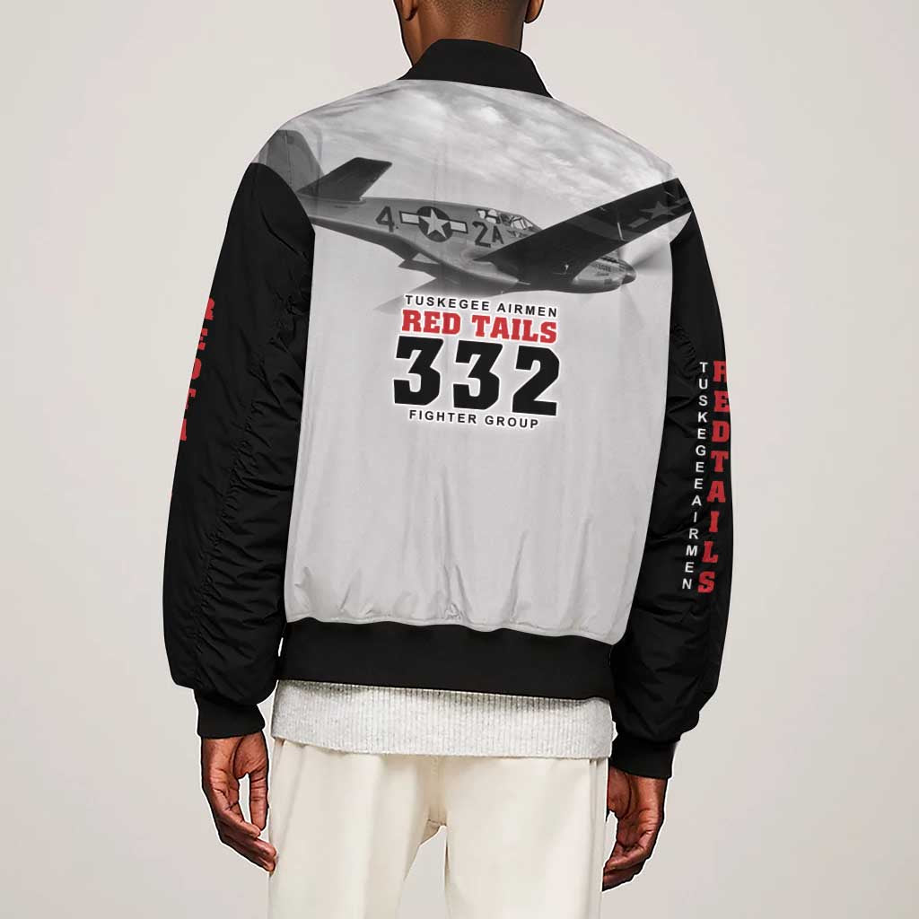 Tuskegee Airmen 332nd Fighter Group Sleeve Zip Bomber Jacket Vintage-style War - African Pride