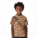 Afro Tiger Mix Dashiki Tribal Pattern Kid Polo Shirt