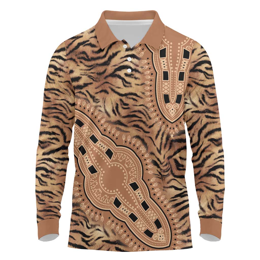 Afro Tiger Mix Dashiki Tribal Pattern Sherpa Hoodie LT9 main image 1
