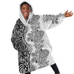 Afro Zebra Mix Paisley Tribal Pattern KId Wearable Blanket Hoodie