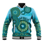 Afro Tribal Traditional Pattern Baseball Jacket Blue Motif LT9