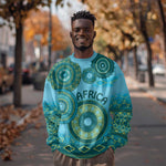 Afro Tribal Traditional Pattern Sweatshirt Blue Motif
