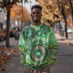 Afro Tribal Traditional Pattern Sweatshirt Green Motif