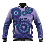 Afro Tribal Traditional Pattern Baseball Jacket Purple Motif LT9