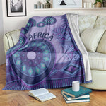 Afro Tribal Traditional Pattern Blanket Purple Motif