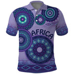 Afro Tribal Traditional Pattern Polo Shirt Purple Motif