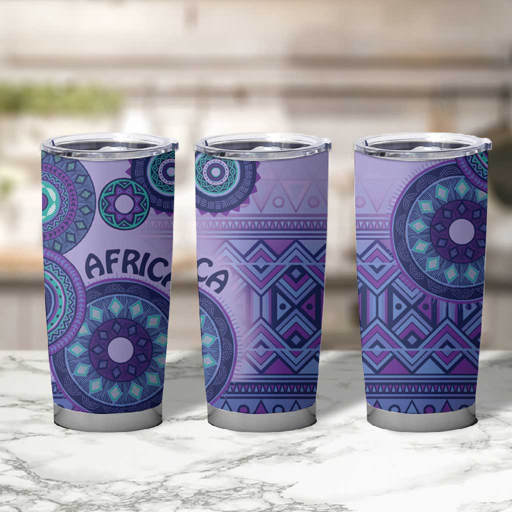 Afro Tribal Traditional Pattern Tumbler Cup Purple Motif