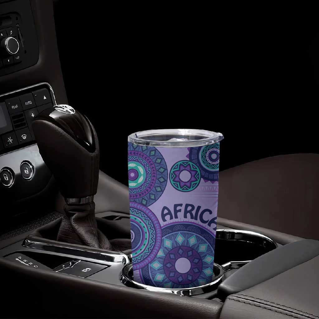 Afro Tribal Traditional Pattern Tumbler Cup Purple Motif
