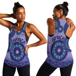 Afro Tribal Traditional Pattern Women Racerback Tank Purple Motif