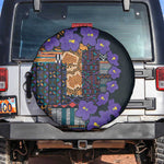 Afro Violets Flowers Spare Tire Cover Mix Native Tribal Pattern