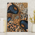 African Ankara Motifs Mixed Animal Skins Canvas Wall Art