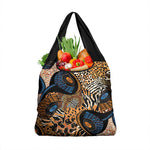 African Ankara Motifs Mixed Animal Skins Grocery Bag