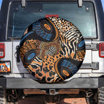 African Ankara Motifs Mixed Animal Skins Spare Tire Cover