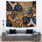 African Ankara Motifs Mixed Animal Skins Tapestry
