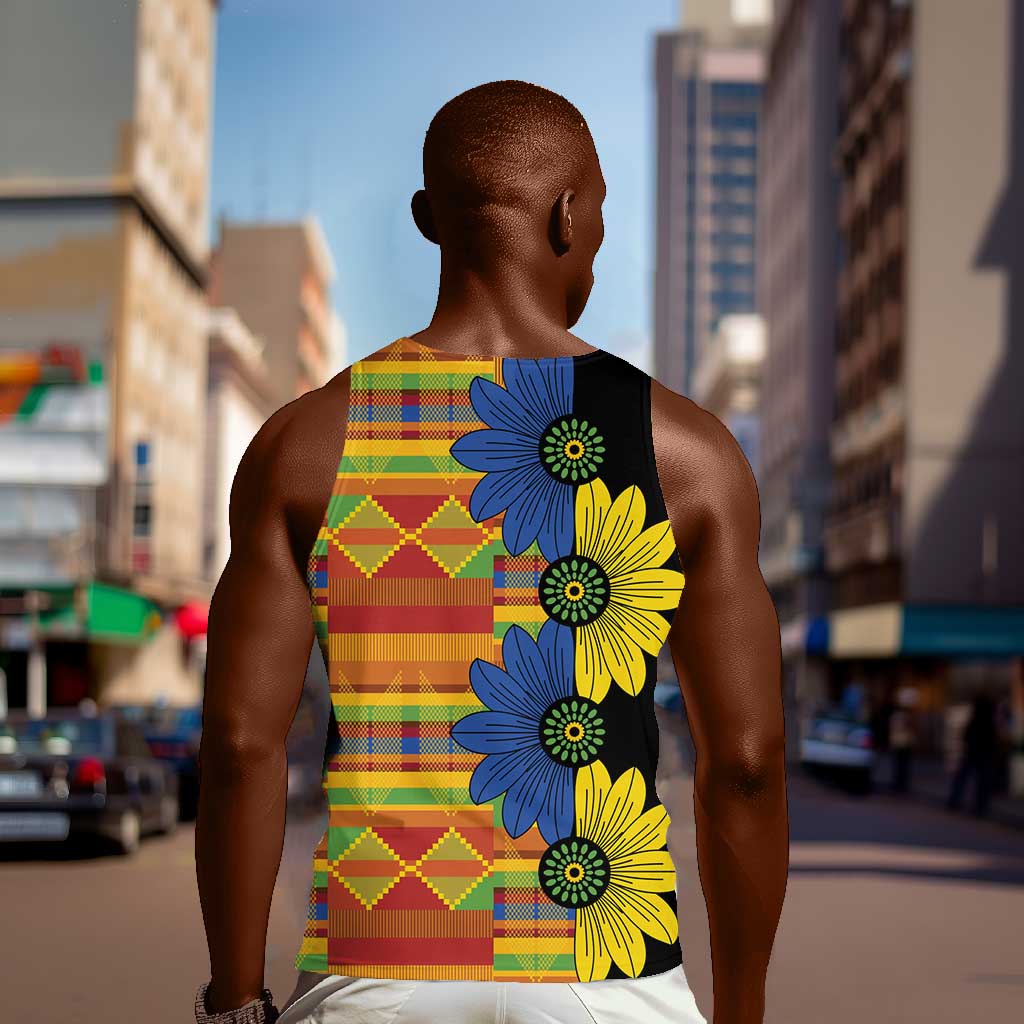African Ethnic Kitenge Ankara Style Men Tank Top