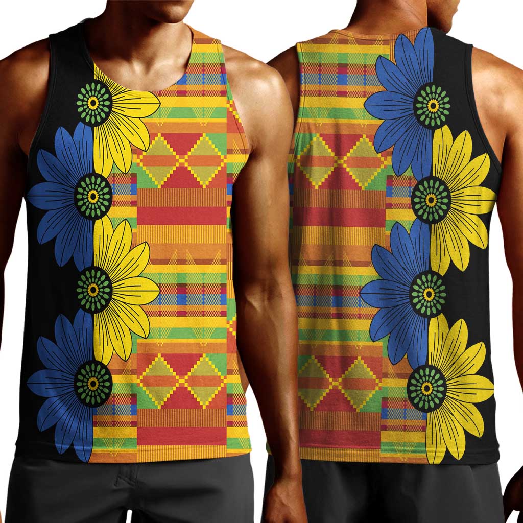 African Ethnic Kitenge Ankara Style Men Tank Top