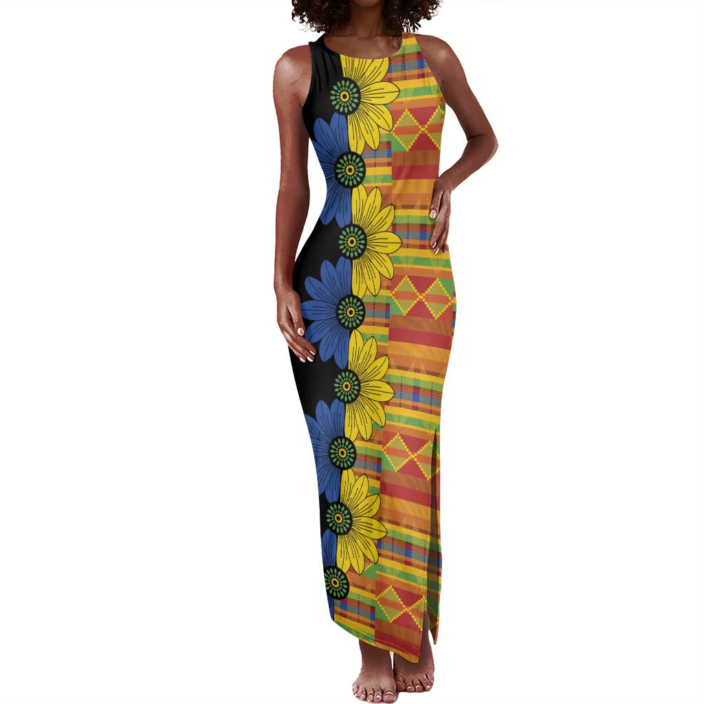 African Ethnic Kitenge Ankara Style Tank Maxi Dress by AfricanPride