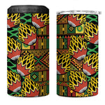 African Tribal Geometric Mixed Kanga Pattern 4 in 1 Can Cooler Tumbler