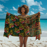 African Tribal Geometric Mixed Kanga Pattern Sarong