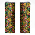 African Tribal Geometric Mixed Kanga Pattern Skinny Tumbler