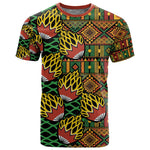 African Tribal Geometric Mixed Kanga Pattern T shirt