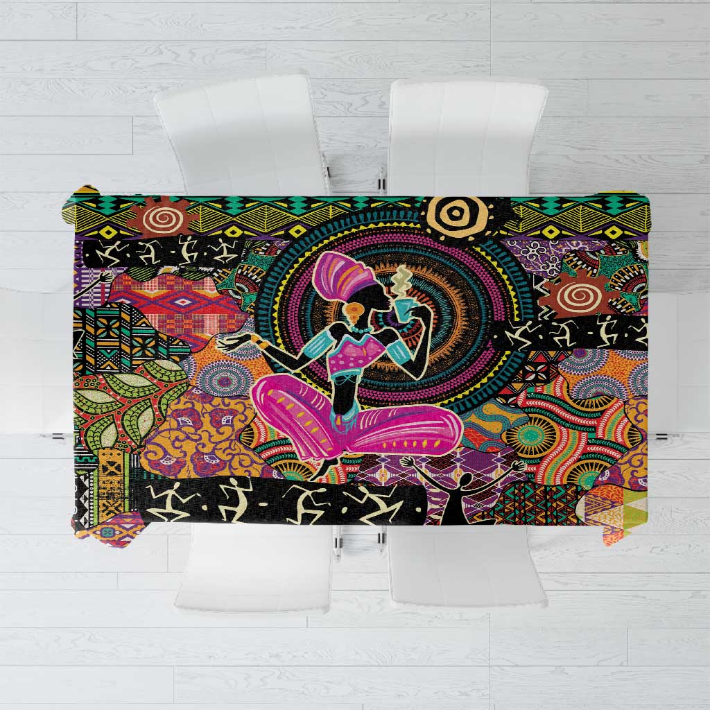 Personalized African Woman Tablecloth Tropical Style DT02