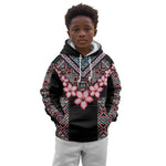 Afro Adenium Multiflorum Flowers Kid Hoodie Mix Native Tribal Pattern