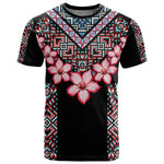 Afro Adenium Multiflorum Flowers T shirt Mix Native Tribal Pattern