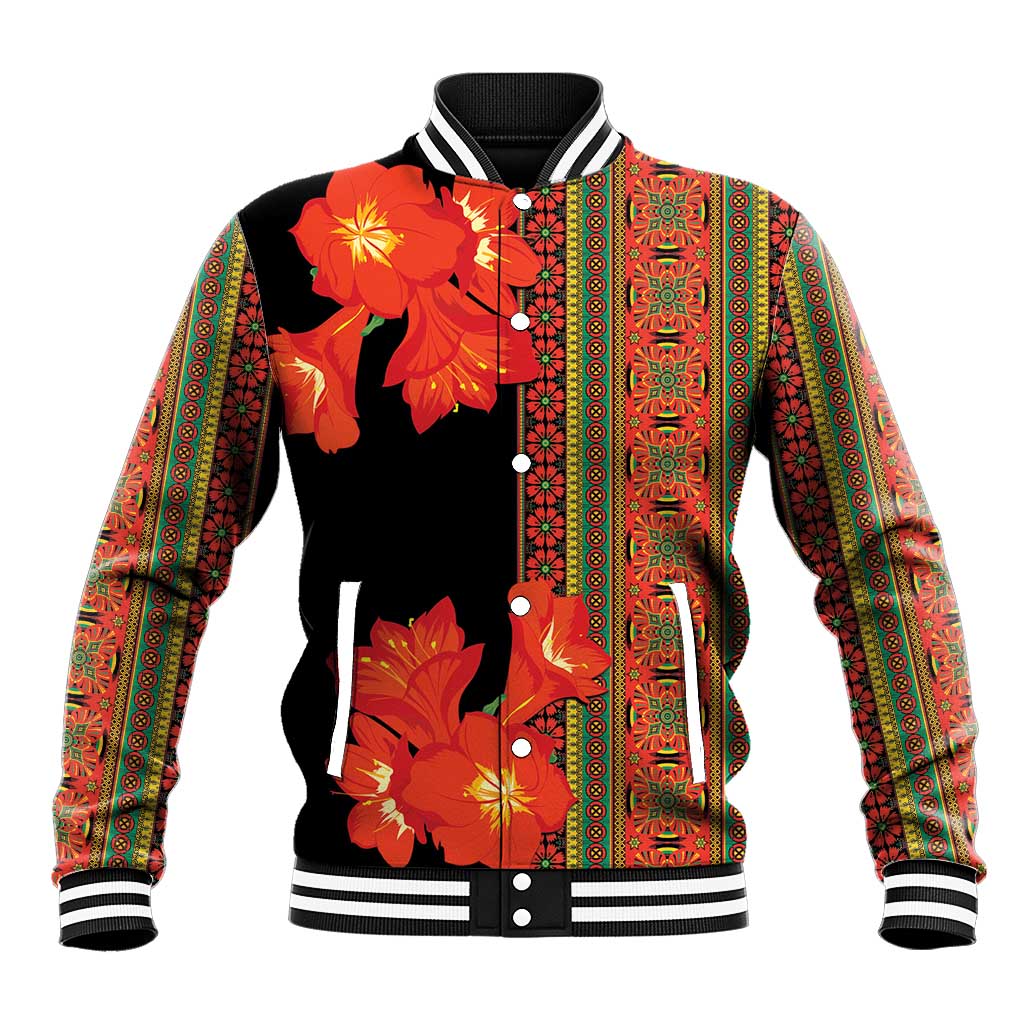 Afro Beauty Clivia Miniata Flowers Baseball Jacket LT9