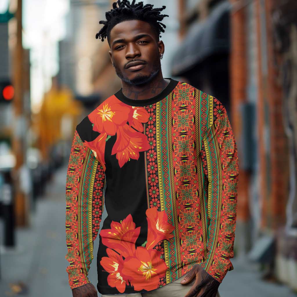 Afro Beauty Clivia Miniata Flowers Long Sleeve Shirt LT9